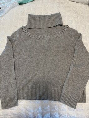Classic Gray Turtleneck Women's Sweater